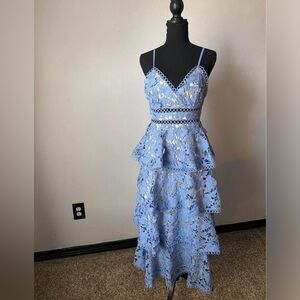 Just Me Blue Lace Detail Dress